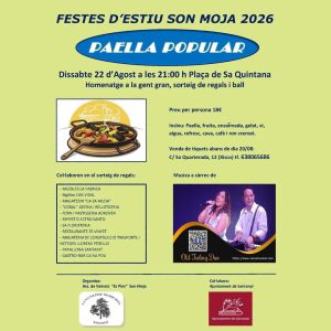 Paella populară la Son Moja, 22 august 2026