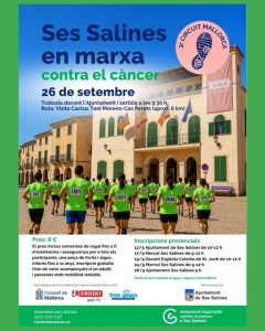Afisul marsului caritabil Ses Salines en Marxa contra el Cancer